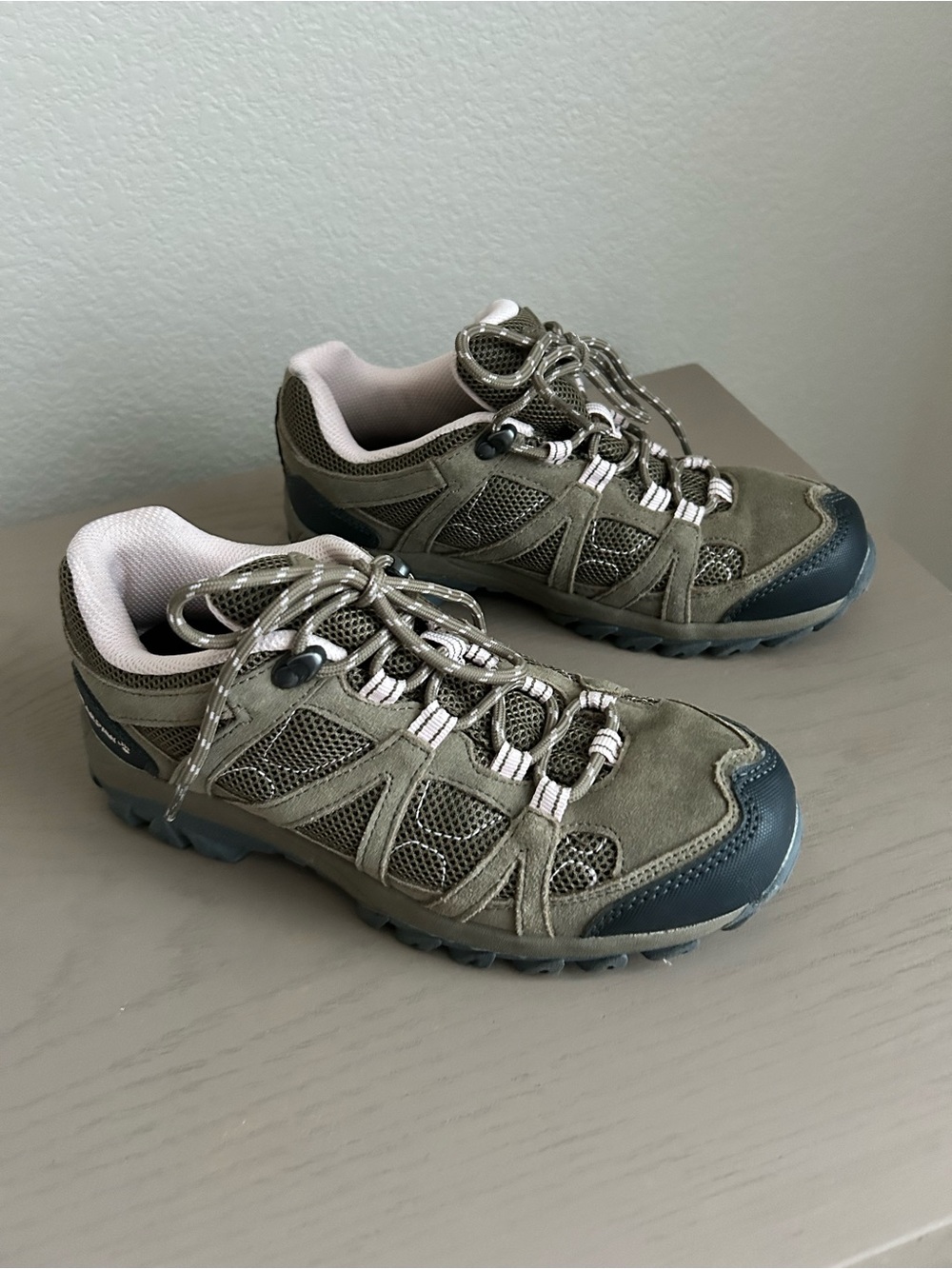 BearPaw Olive and Pink Trail Sneakers